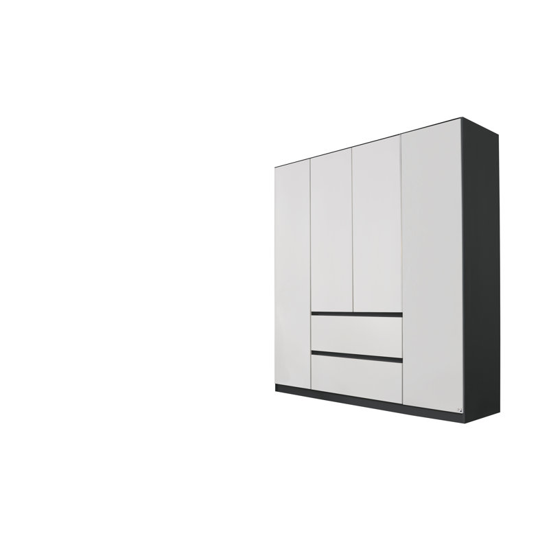 Mainz 4 Door Wardrobe, Alpine White/Black
