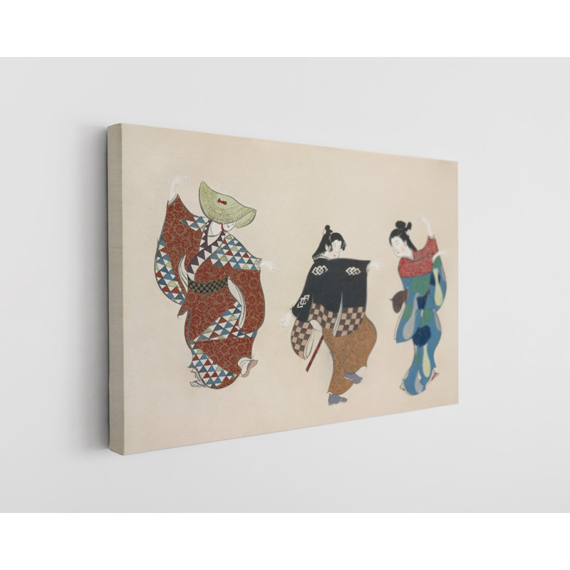 Dancers From Momoyogusa Flowers Of A Hundred Generations - Wrapped Canvas Print, 30" H x 45" W