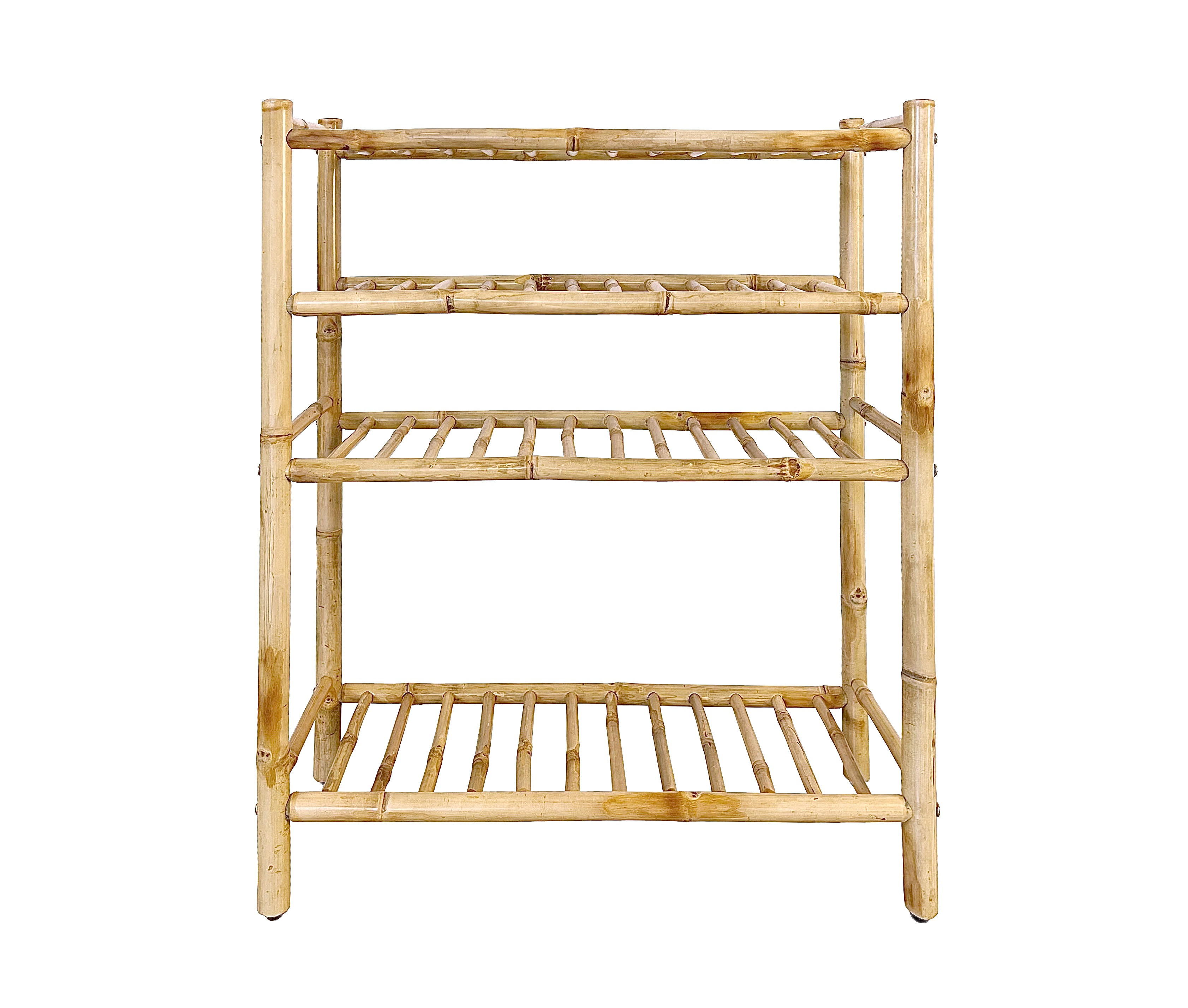 Rebrilliant Zew Free-standing Rattan Bamboo 4-tier Shoe Rack With A ...