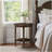 Philippe Round End Table with Shelf Brown