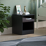 Arkadij High Gloss 1 Drawer Manufactured Wood Bedside Table, Modern Bedroom Cabinet