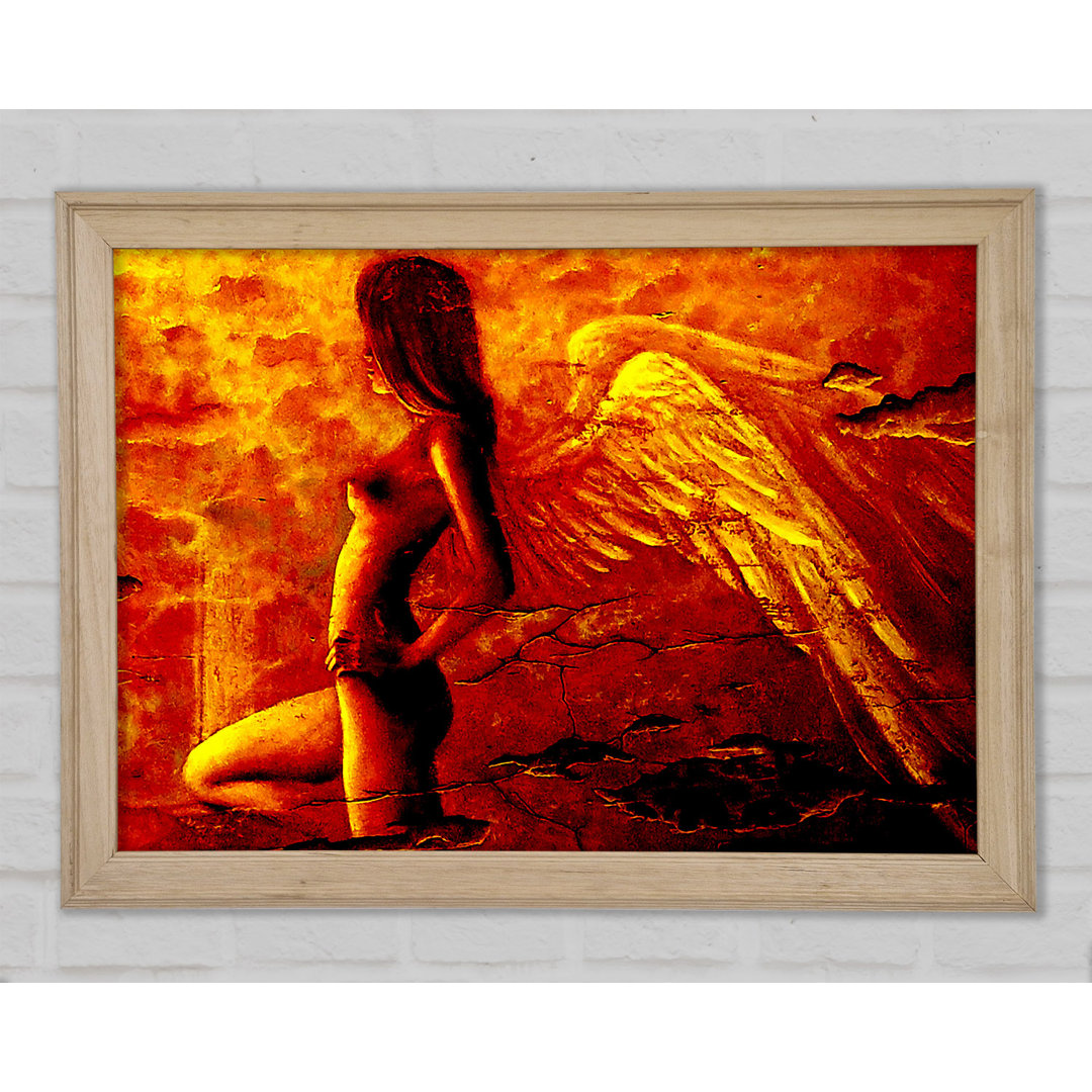 Orange Winged Angel - Einzelner Bilderrahmen Kunstdrucke