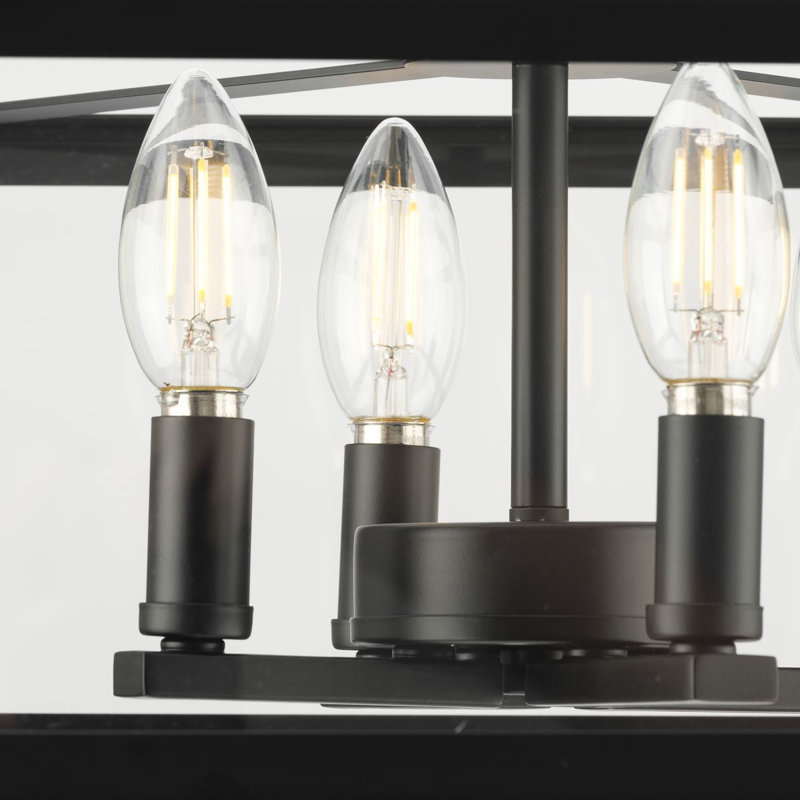 Galil Glass Semi Flush Mount, Matte Black