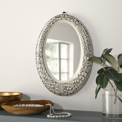 Orzo Bone Inlay Oval Wall Mirrored
