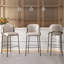 Ensemble de 4 tabourets de bar modernes avec revêtement en cuir PU beige et gris