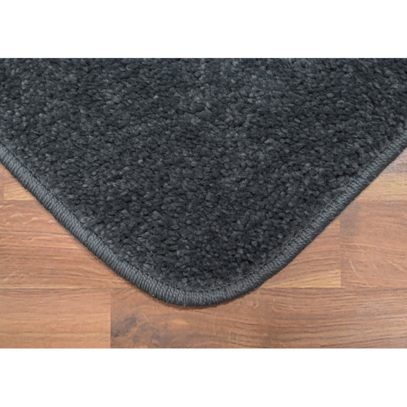 Monarrez Nylon Bath Rug with Non-Slip Backing, Single- 24" L x 17" W, Cinder Gray