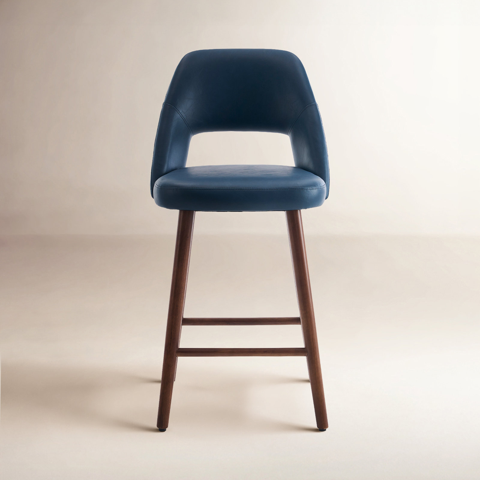 Ryden 26" Bar Stool, Navy Faux Leather