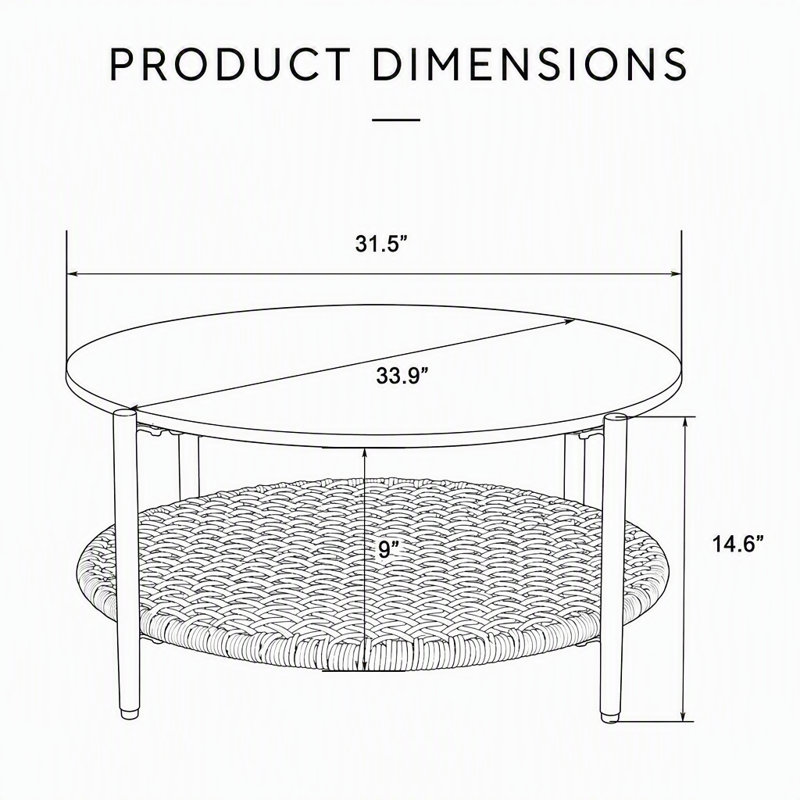 Table basse d'extérieur pour patio avec design à 2 niveaux et construction antirouille