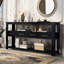 Console de 62,2 po avec 4 tiroirs et 2 tablettes en bois-728528867