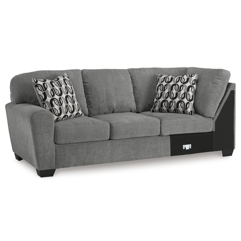 Canapé modulaire 3 pièces avec méridienne Birkdale Court Gray, Orienté à droite