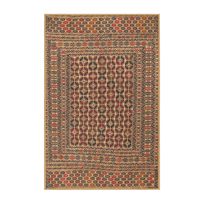 Tapis beige / vert / rouge Balta, Rectangle 2 pi x 3 pi