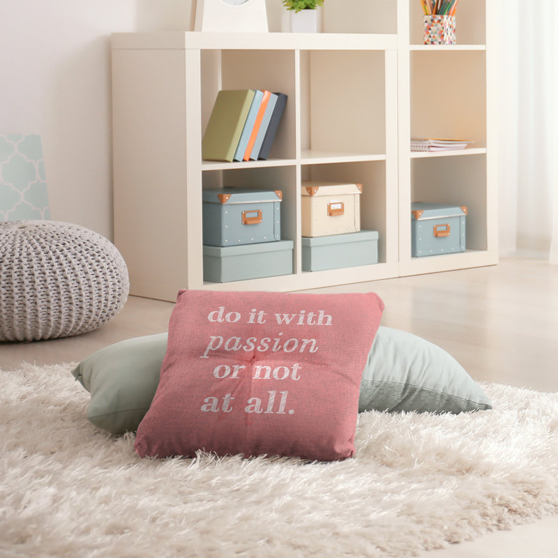 Coussin décoratif intérieur / extérieur Passion, Rouge / blanc, H 26 po x l 26 po