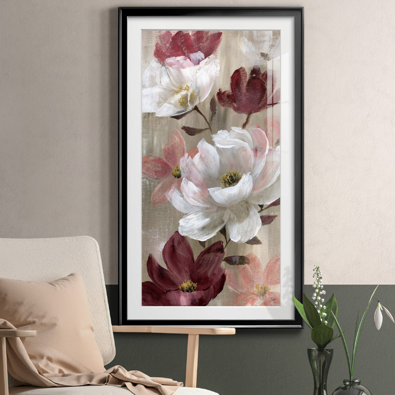 Transient Garden Reds II - Cadre photo, reproduction d'art sur papier, H 10,5 po x l 18,5 po x P 1,5 po, Cadre noir