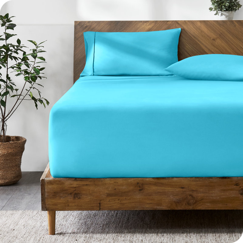 Extra Deep Microfiber Fitted Sheet, Twin XL Fitted Sheet, Aqua
