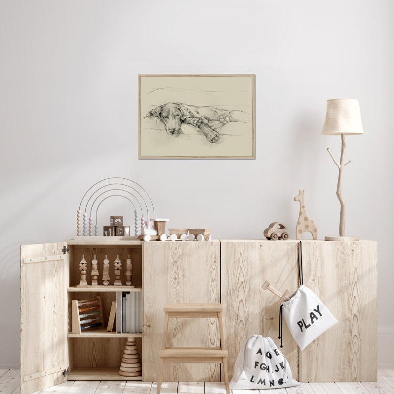 Dog Days II by Ethan Harper - Print, 55cm H x 80cm W, Natural Wood Framed Paper Print