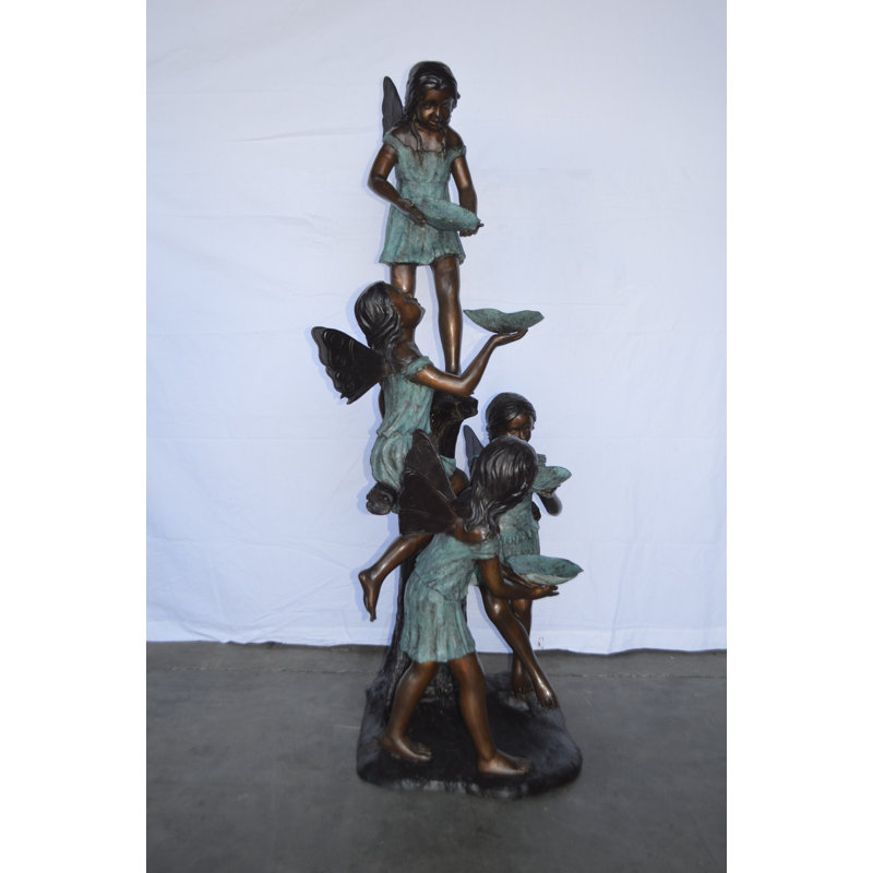 Bronze Four Angels Playing Fountain