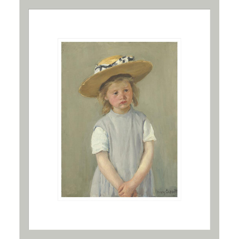 «Child in a Straw Hat» par Mary Cassatt, impression giclée encadrée, H 16,45 po x l 13,75 po