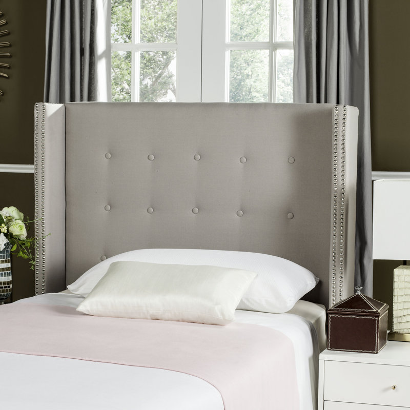 Burch Upholstered Headboard, Linen Taupe, Twin