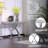 50" Grey Sofa Tables With Mirror X-Shape Metal Base