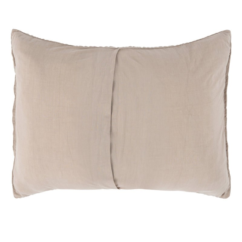 Taie décorative en mélange de lin de couleur unie Daila, Standard, Brun