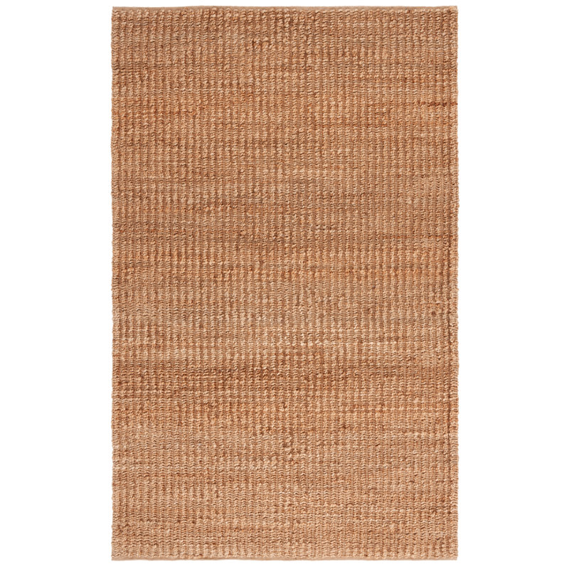 Natural Fiber 371 Handwoven Jute/Recycled Cotton Striped Indoor Use Only Rug in Natural, Rectangle 8' x 10'