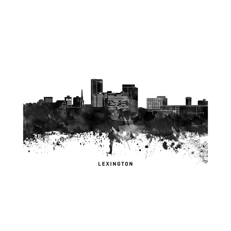 Lexington Skyline Black & White - Wrapped Canvas Print, 152.5 cm H x 101.5 cm W