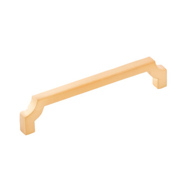 Monarch Collection Handle Pull - 5-1/16" Centre to Centre Cabinet Pull Brushed Golden Brass - Transitional Hardware for Drawers & Cabinets