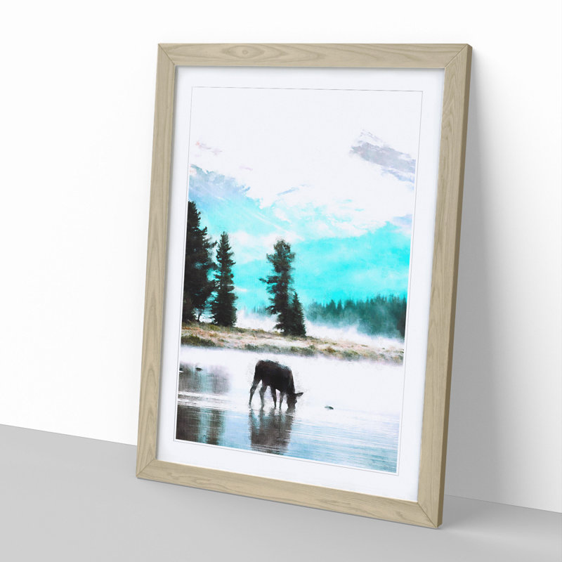 Donkey - Picture Frame Painting, 36cm H x 27cm W x 2cm D, Oak Framed