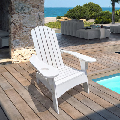 Chaise confortable en bois massif blanc avec parasol, pour l'extérieur et l'intérieur, patio, porche, terrasse, jardin, bord de piscine, trou facile à assembler, fait de bois et d'intérieur, assemblage requis