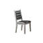 Chaises de salle à manger 2 pièces, similicuir argenté, dossier à 2 coussins, base en bois d'hévéa