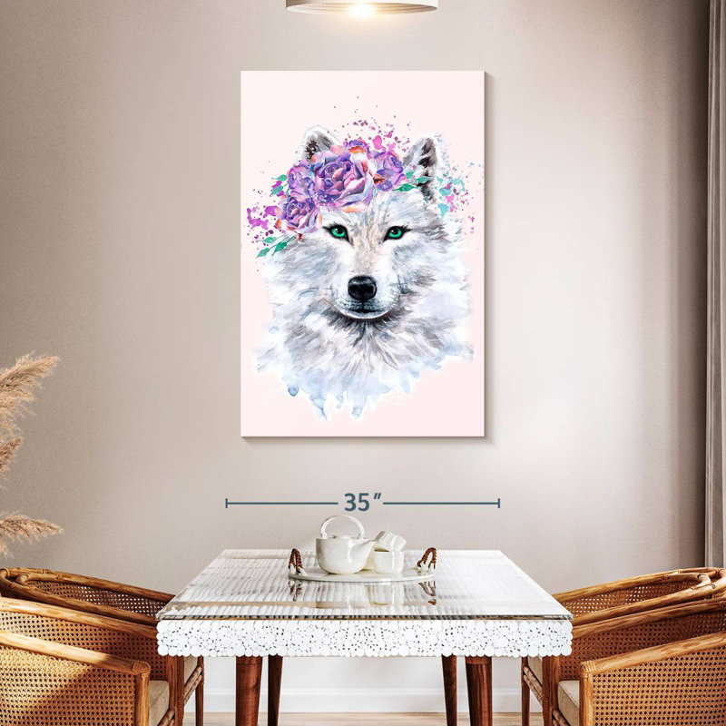 Brampt Floral Wolf, 48" H x 32" W