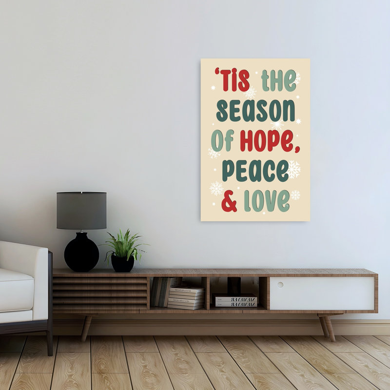 «Christmas Hope Peace Love Abstract Contemporary Landscape Nature», reproduction d'art murale, 48" H x 32" W