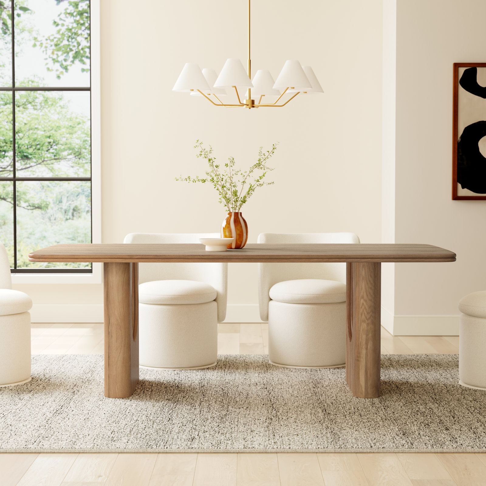 Campbell 84" Dining Table, Natural Oak