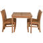 5 Piece Teak Wood Outdoor Patio Bistro Dining Set Including 55" Rectangular Table With 4 Abaco Side Chairs