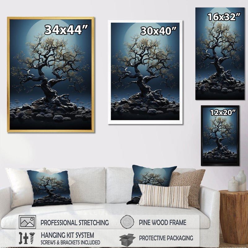 " Noir Ambience Baobab Tree I ", Silver Single Picture Framed, 32" H x 24" W