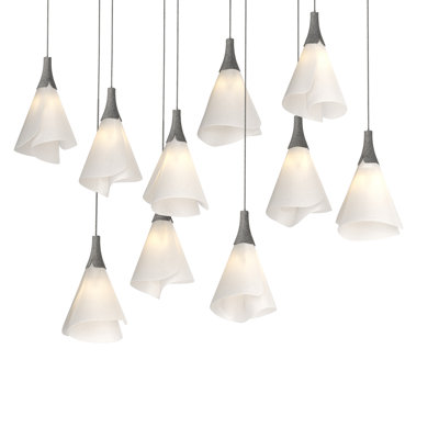 Luminaire suspendu rectangulaire à 10 lumières Mobius