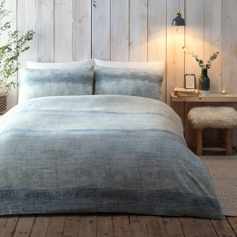 Anson Stripe Duvet Cover Set, Double - 2 Standard Pillowcase, Mauve
