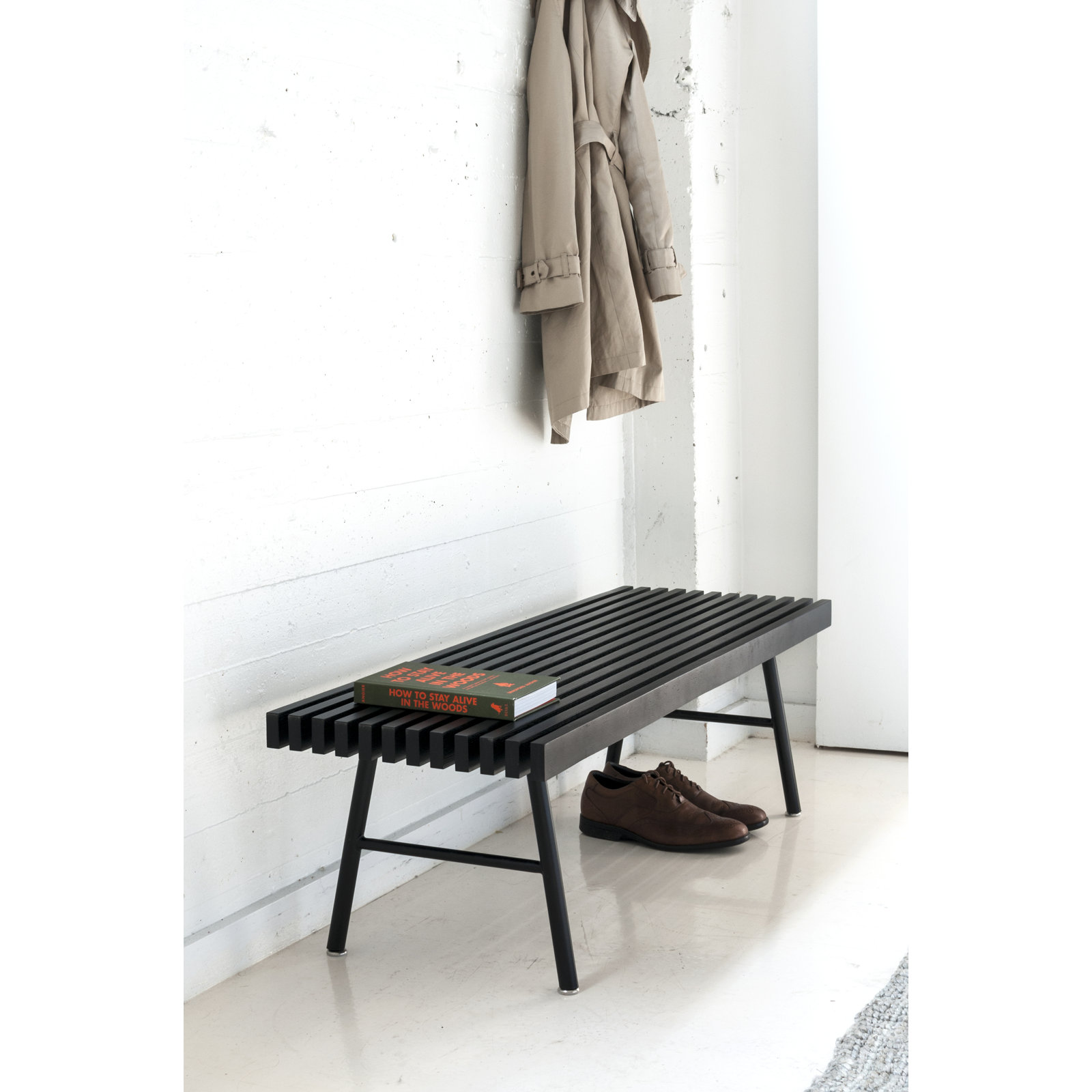 Modern Transit 48" Entryway Bench, Ash Black