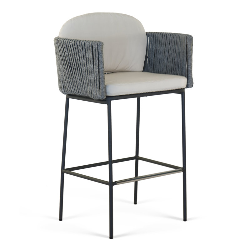 Boston Outdoor Bar Stool, Canvas Navy Sunbrella® Canvas