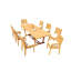 8 Seats 9 Pcs Grade-A Teak Wood Dining Set: 94" Double Extension Mas Rectangle Trestle Leg  Table And 8 Maldives Chairs (2 Arm & 6 Armless Chairs)-32994173-88669467