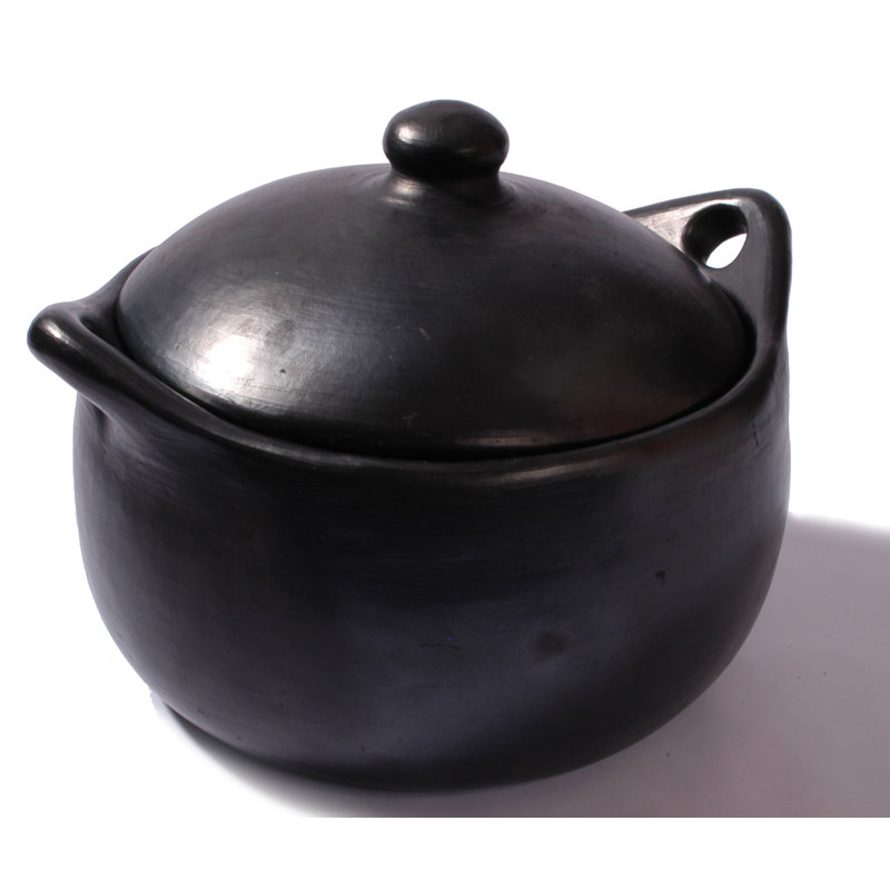Marmite ancienne avec couvercle en terre cuite, 6 pte