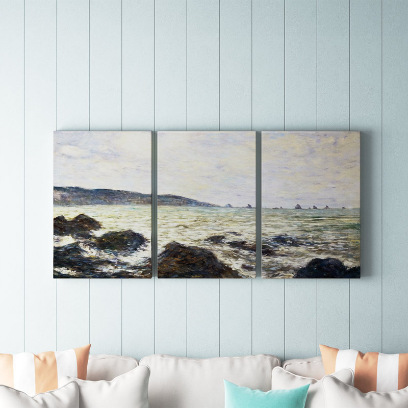 «The Park» par Monet sur toile, reproduction de 3 pièces, H 27 po x l 54 po x P 2 po