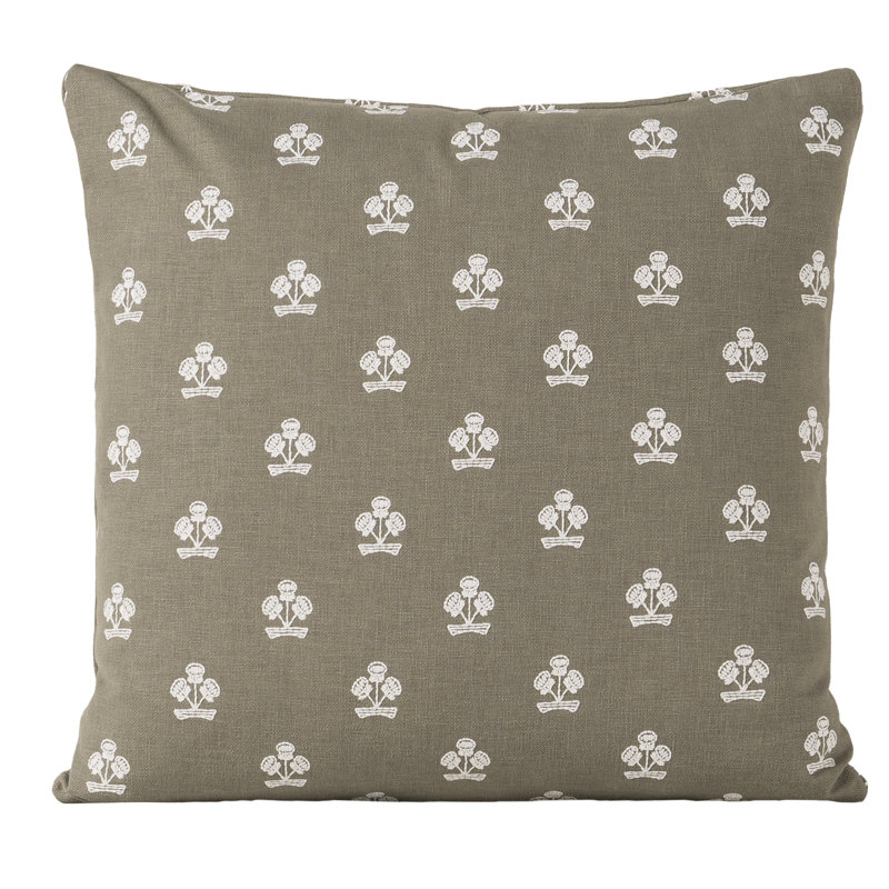 Housse et insert de coussin Hamachi, Sauge floral 1, Plumes, Carré 20 po