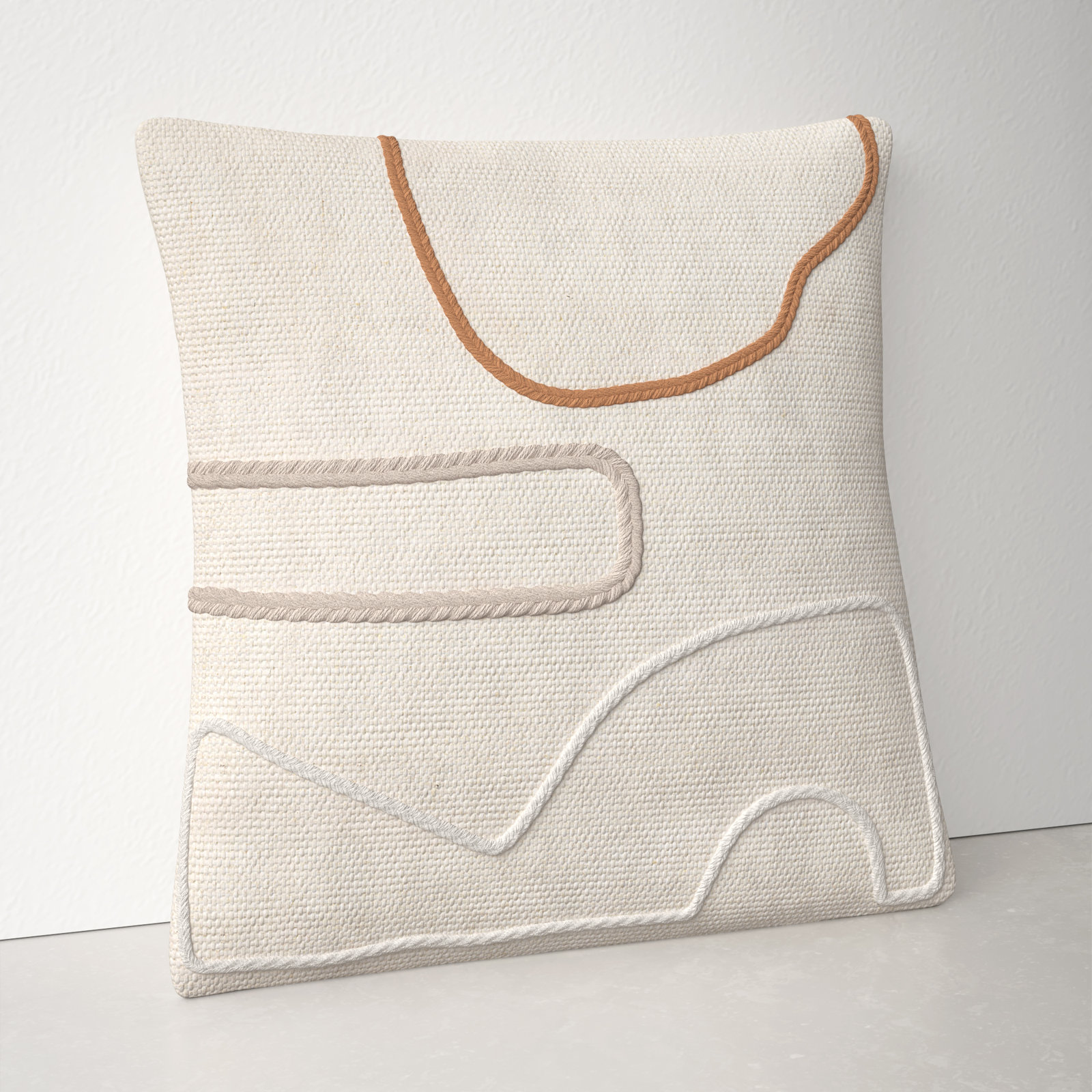 Alain Embroidered Throw Pillow, 22" x 22", Down, 2