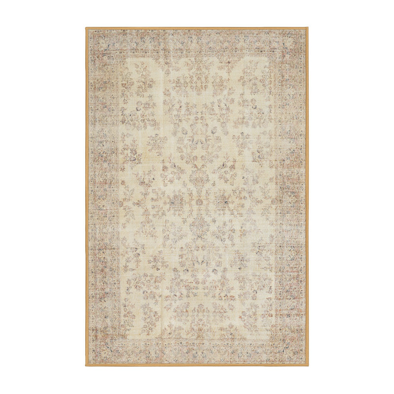 Tapis contemporain gris / crème, Rectangle 7 pi x 9 pi