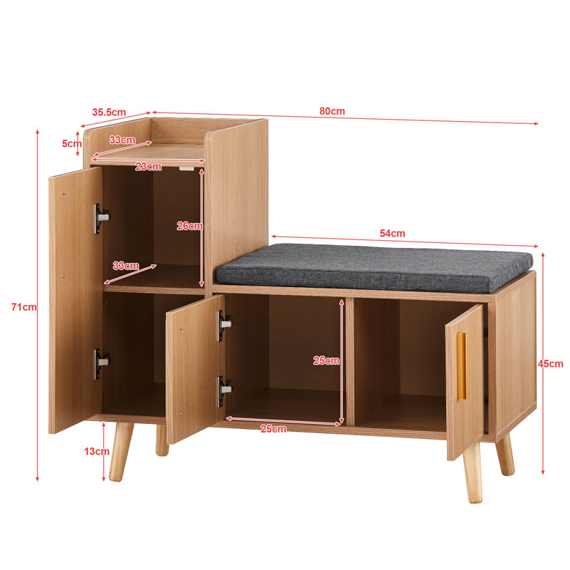 8 Pair Shoe Storage Cabinet, Natural