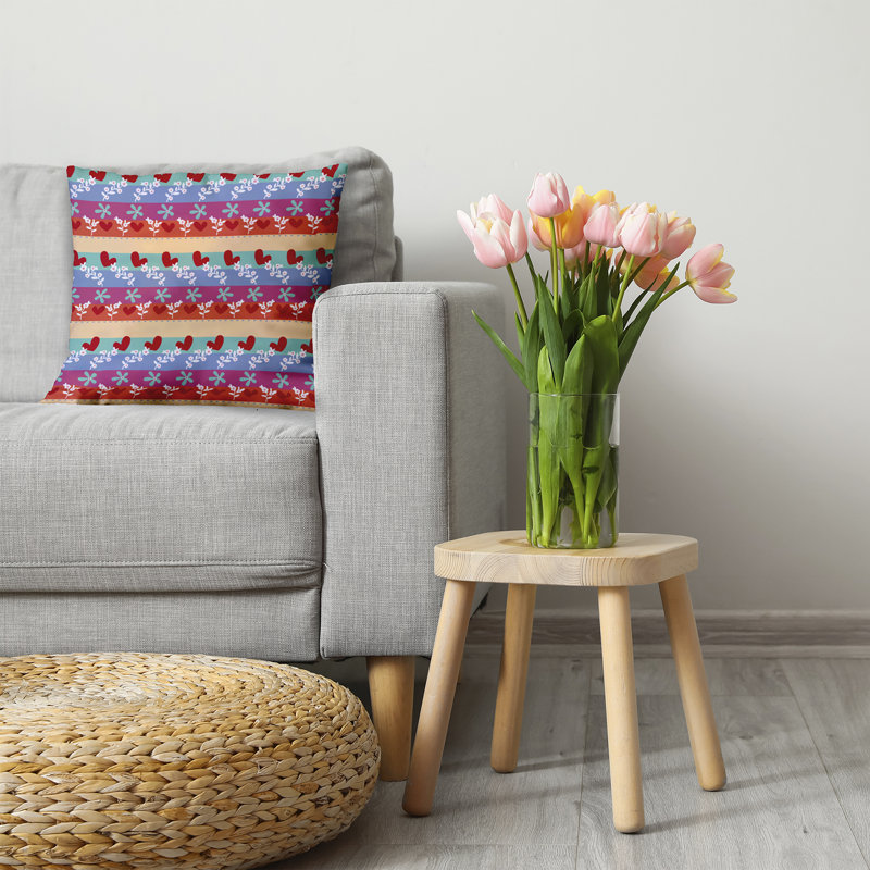 Coussin décoratif en polyester floral, H 26 po x l 26 po, Carré