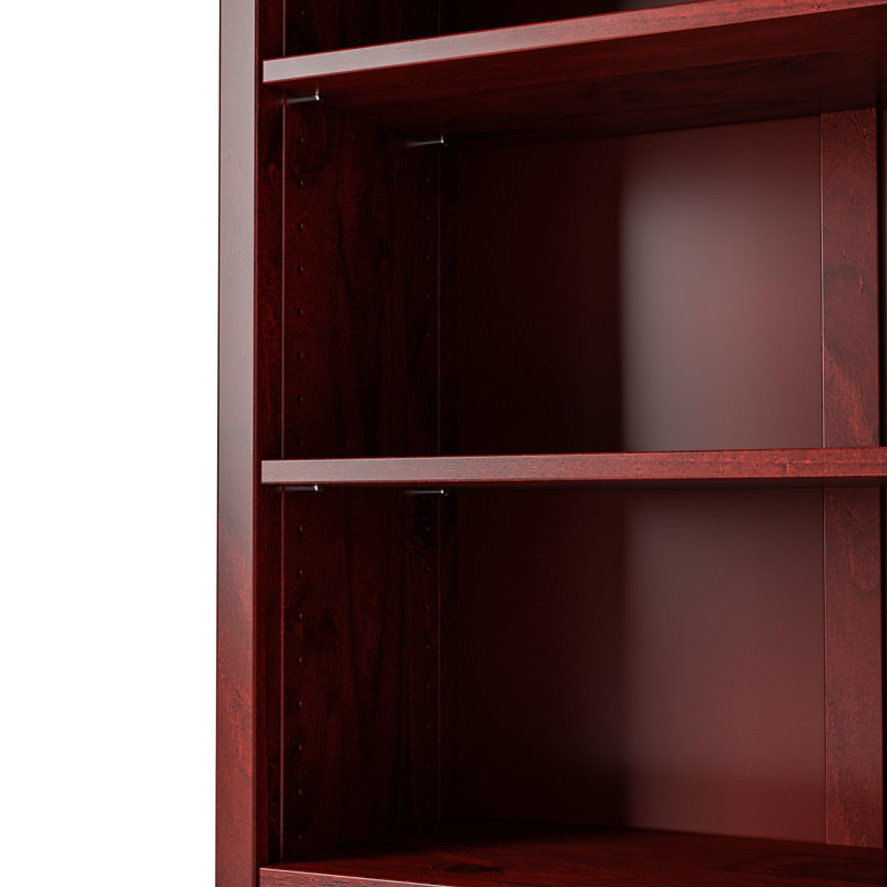 Colton Bookcase, (4 Shelves) 48" H x 30" W x 13"D, Red Garnet Stain
