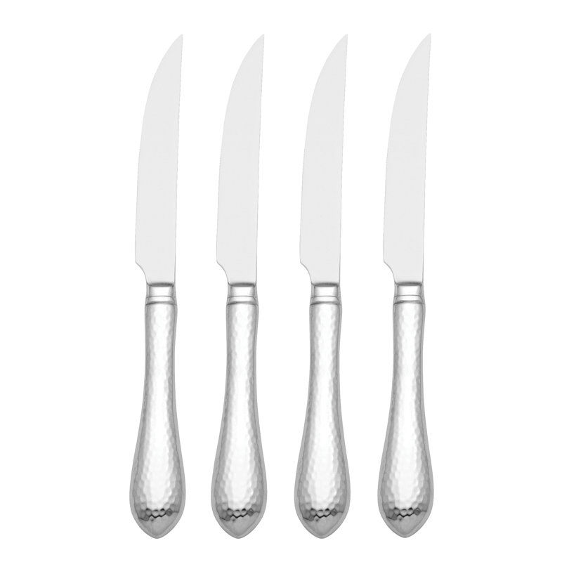 Reed & Barton Hammered Antique 4 Piece Steak Knife Set