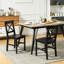 Table de salle à manger 41,1 x 47 x 86,8 cm (16,2 x 18,5 x 34,2 po) avec détails en bois massif, en pin noir de jais et cadre en bois massif
